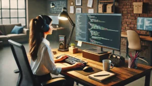Mulher na programação.